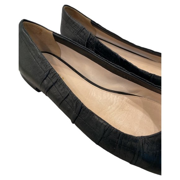 Prada Black Calf Leather Milano Ballet Flats - Picture 3 of 14